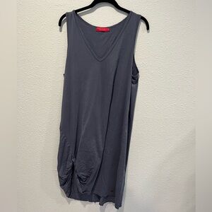 n:PHILANTHROPY Blue/Gray Asymmetrical Ruched Tank Top Dress